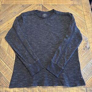 GUESS Black Long Sleeve Thermal Shirt Padded Shoulders Men’s Size XL Casual